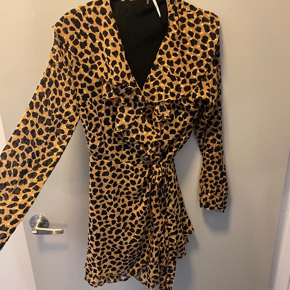 Free people print wrap dress